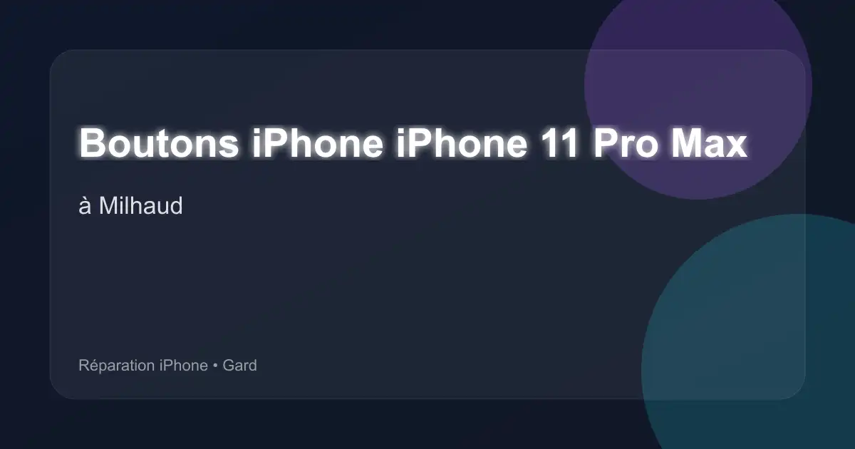 Boutons iPhone iPhone 11 Pro Max à Milhaud (Gard)