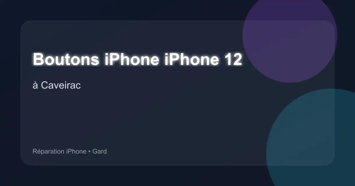 Boutons iPhone iPhone 12 à Caveirac (Gard)