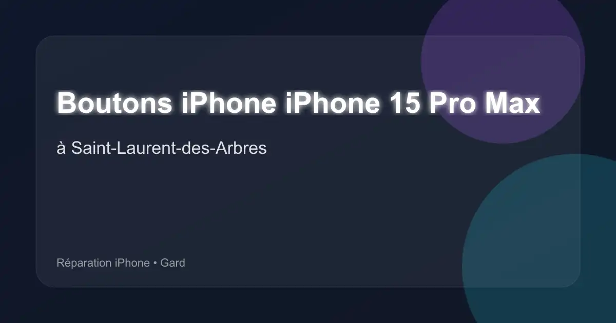 Boutons iPhone iPhone 15 Pro Max à Saint-Laurent-des-Arbres (Gard)