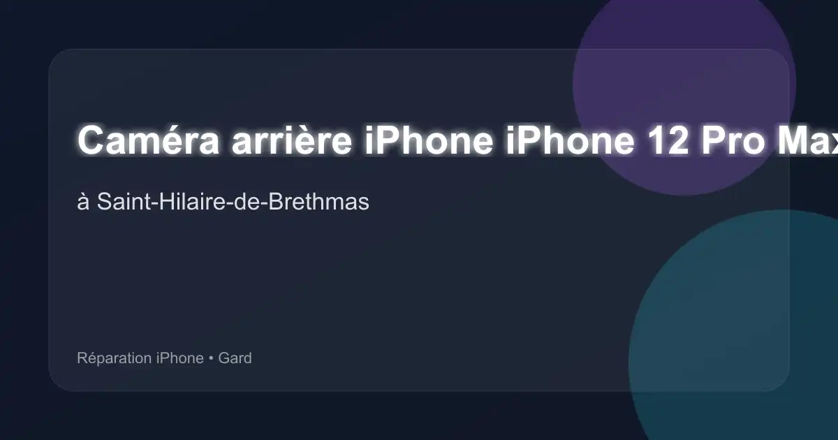 Caméra arrière iPhone iPhone 12 Pro Max à Saint-Hilaire-de-Brethmas (Gard)