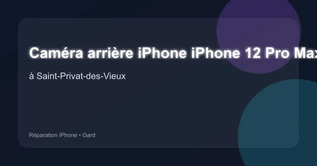 Caméra arrière iPhone iPhone 12 Pro Max à Saint-Privat-des-Vieux (Gard)