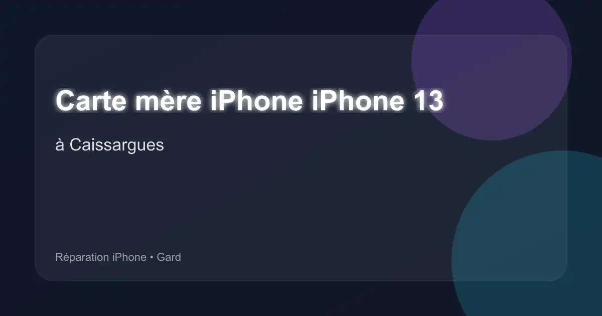 Carte mère iPhone iPhone 13 à Caissargues (Gard)
