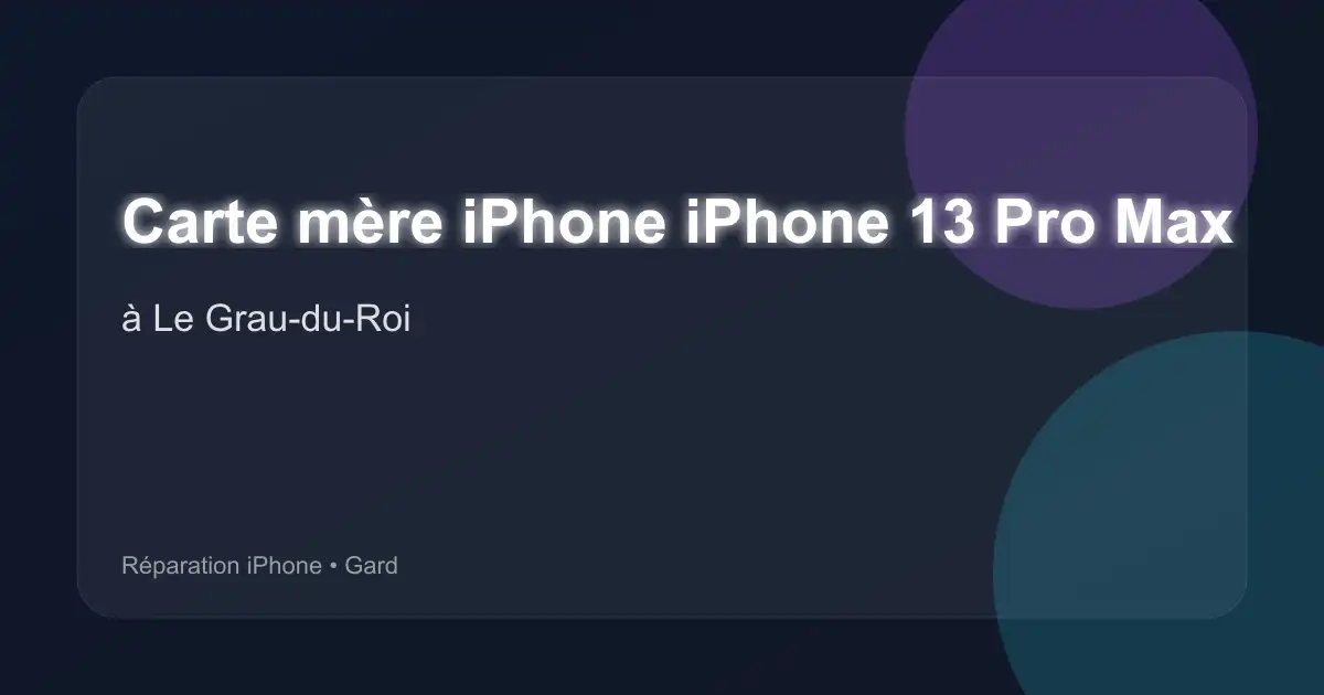 Carte mère iPhone iPhone 13 Pro Max à Le Grau-du-Roi (Gard)
