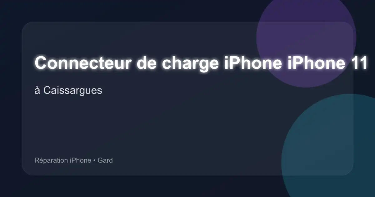 Connecteur de charge iPhone iPhone 11 Pro à Caissargues (Gard)