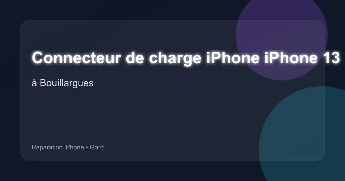 Connecteur de charge iPhone iPhone 13 à Bouillargues (Gard)