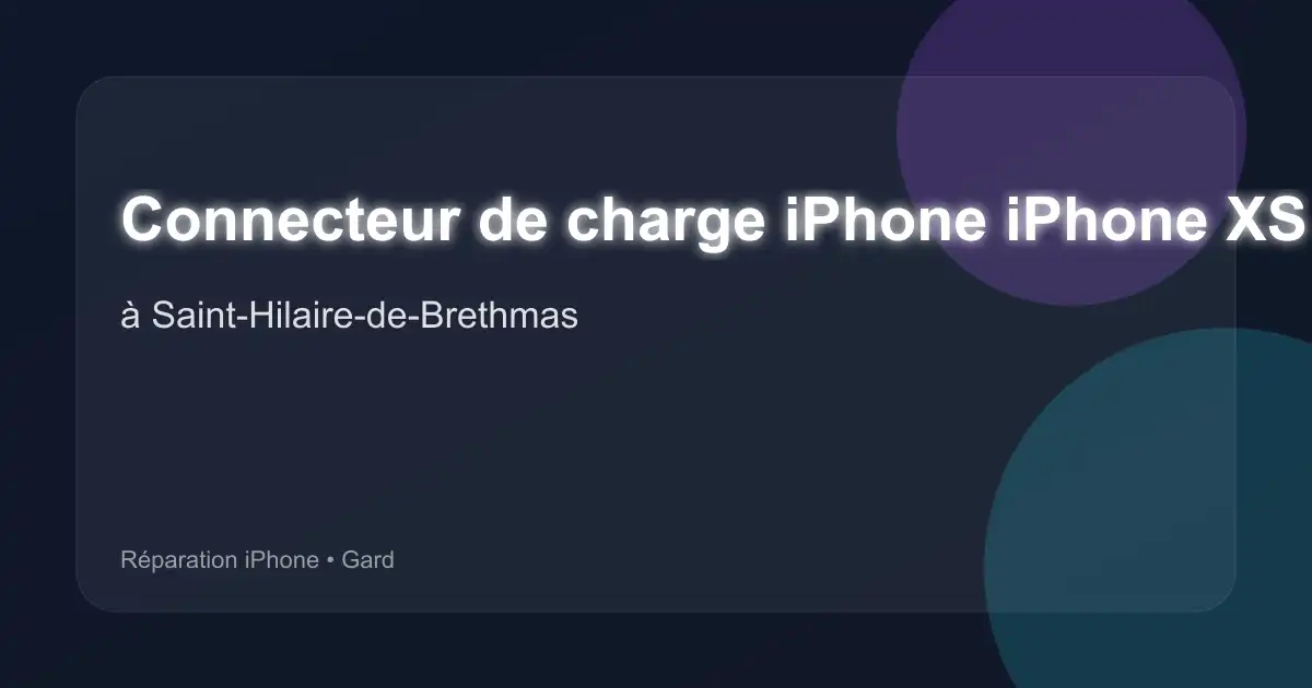 Connecteur de charge iPhone iPhone XS à Saint-Hilaire-de-Brethmas (Gard)