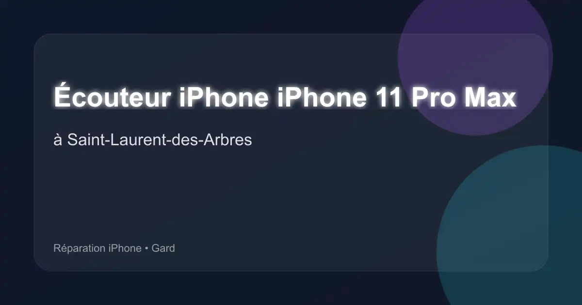 Écouteur iPhone iPhone 11 Pro Max à Saint-Laurent-des-Arbres (Gard)