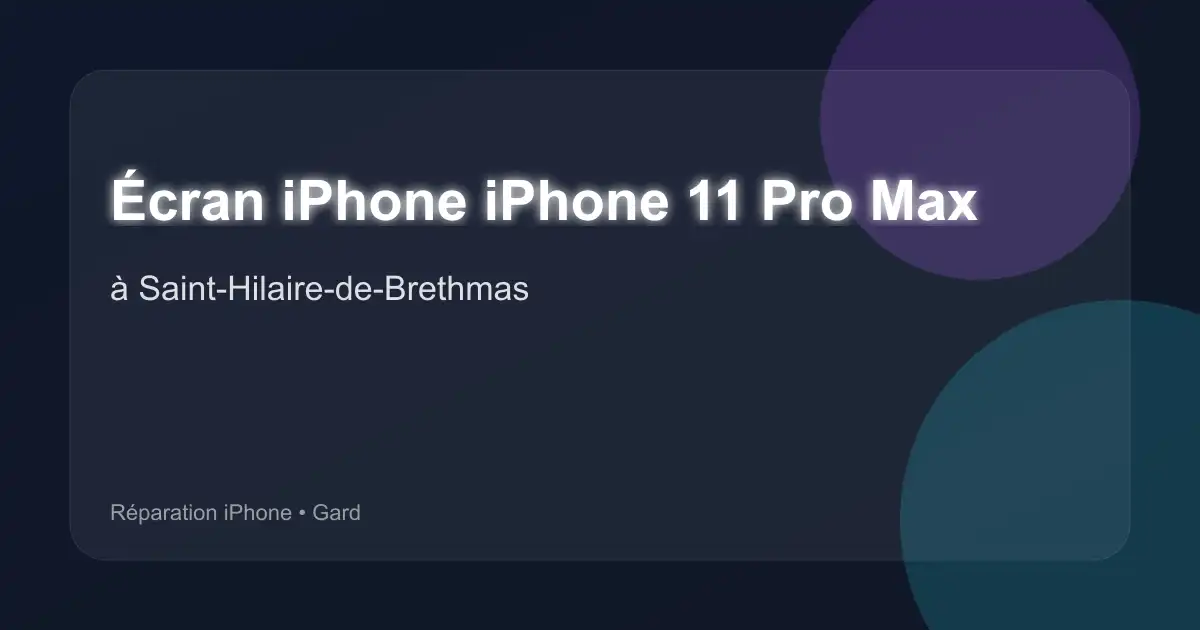 Écran iPhone iPhone 11 Pro Max à Saint-Hilaire-de-Brethmas (Gard)