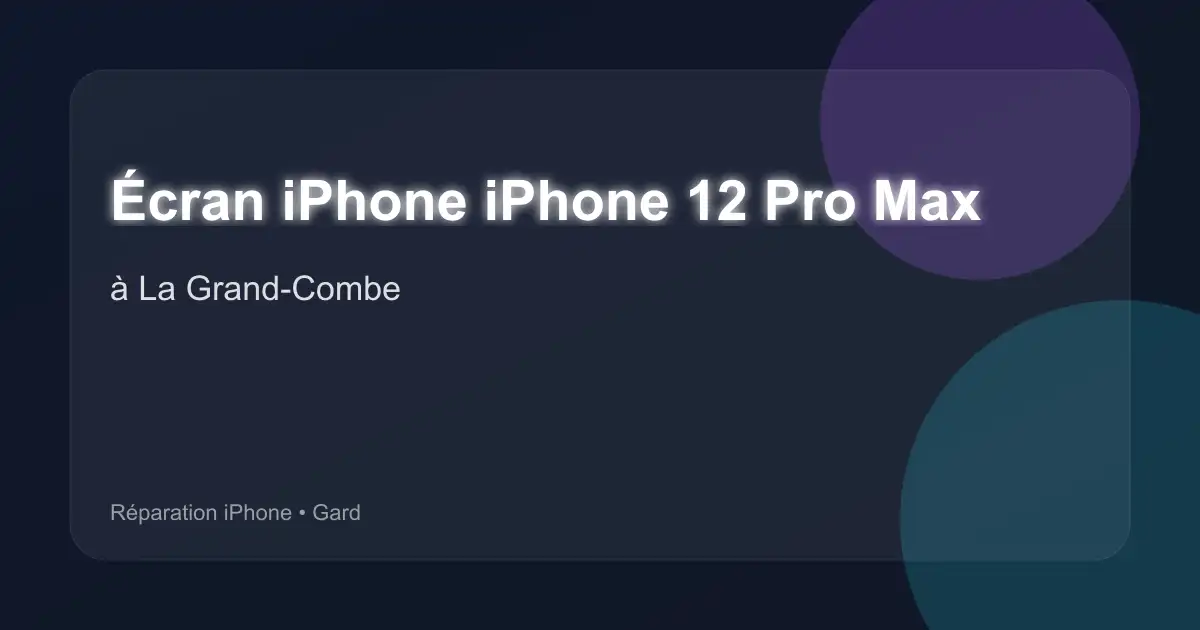 Écran iPhone iPhone 12 Pro Max à La Grand-Combe (Gard)