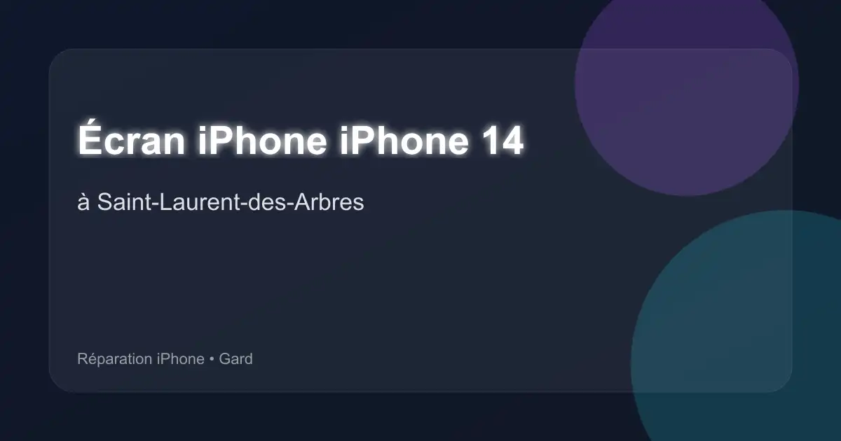 Écran iPhone iPhone 14 à Saint-Laurent-des-Arbres (Gard)