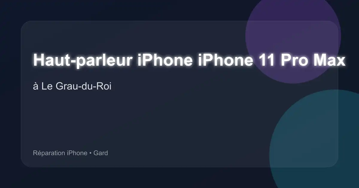 Haut-parleur iPhone iPhone 11 Pro Max à Le Grau-du-Roi (Gard)