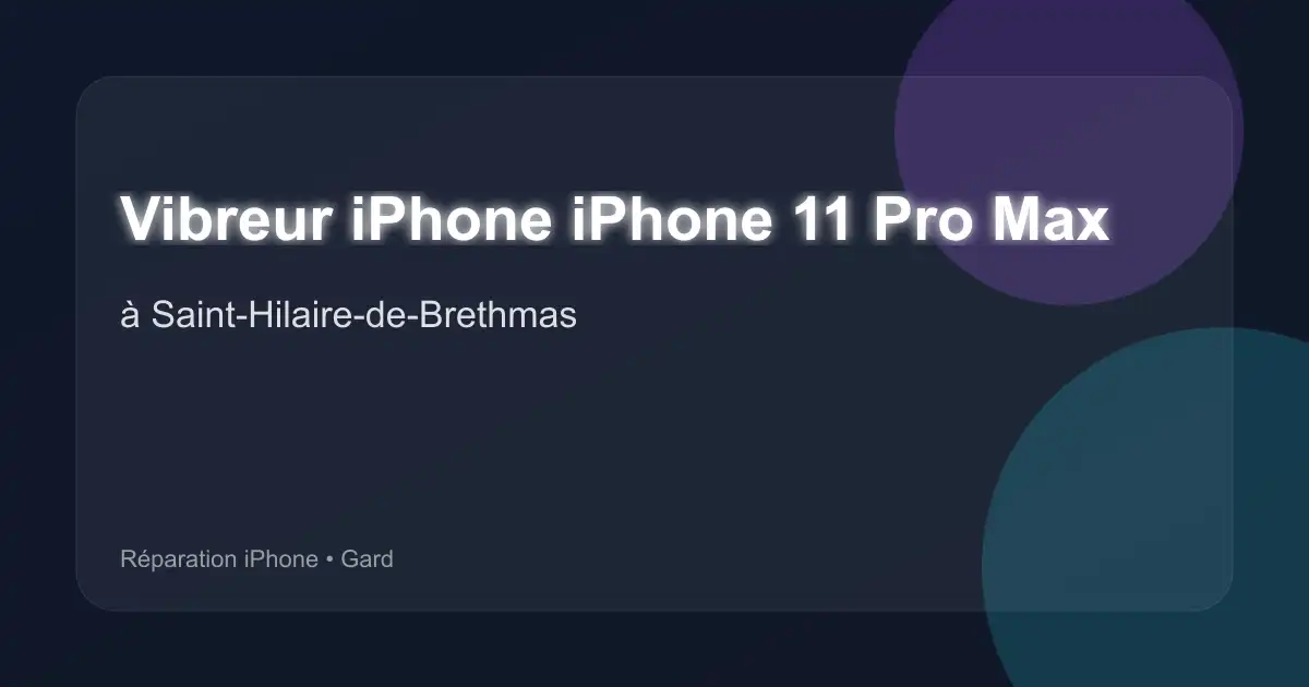 Vibreur iPhone iPhone 11 Pro Max à Saint-Hilaire-de-Brethmas (Gard)